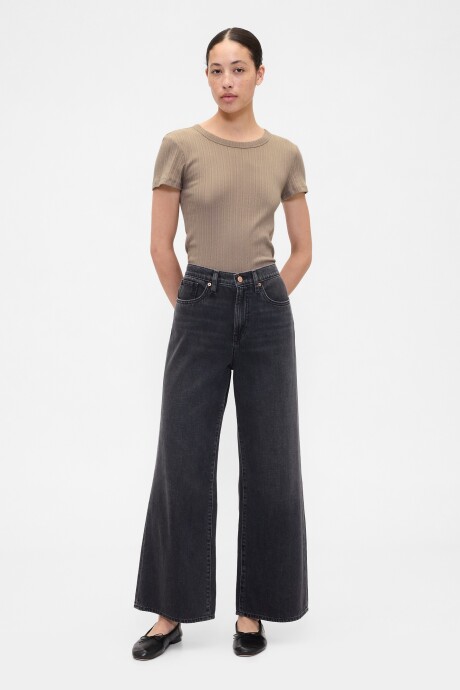 Remera Rib Pointelle Mujer Medium Cool Brown