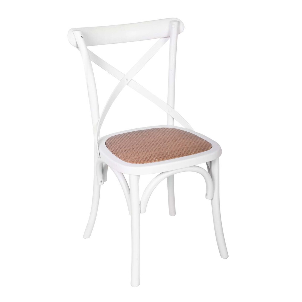 SILLA DE COMEDOR MADERA BLANCO CRUCETA
