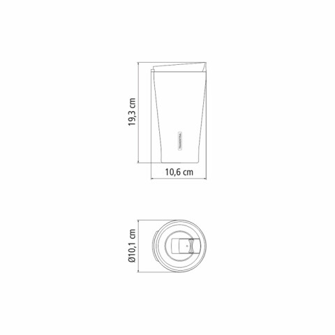 Vaso térmico plateado con tapa 550ml. "EXATA" TF6715