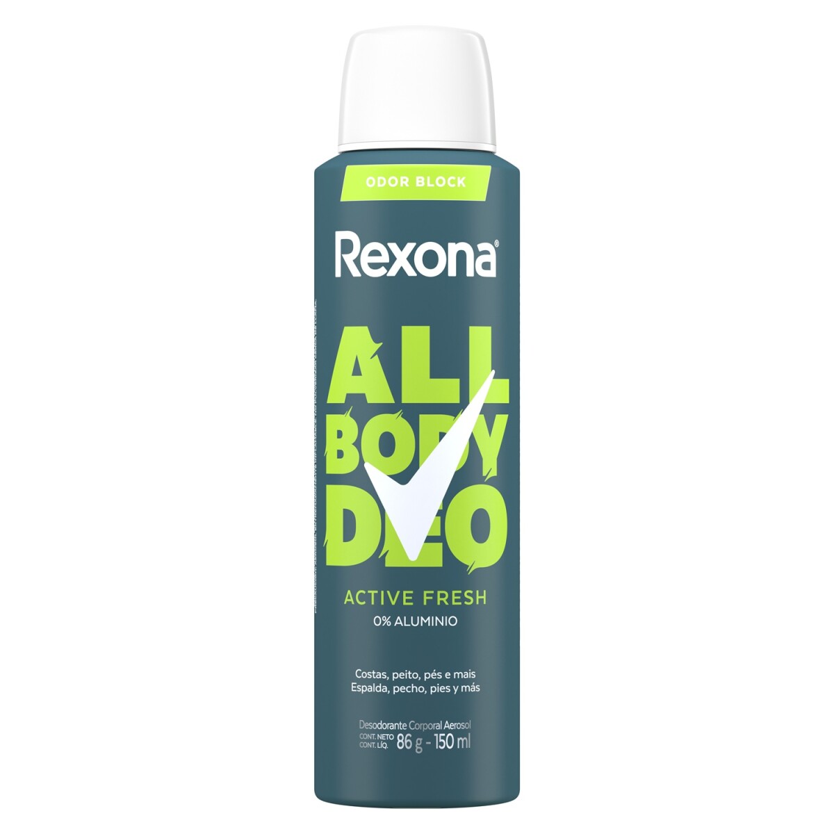 Desodorante Aerosol Rexona Men All Body Active Fresh 150 Ml. 