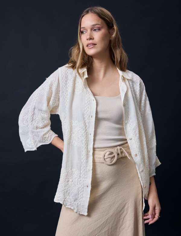 Camisa Broderie BEIGE
