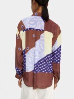Camisa Fluida Con Estampado marron