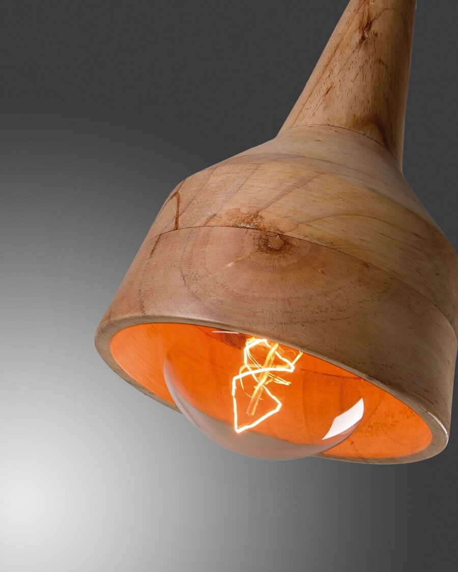 Lámpara de techo Allie de madera de pino Ø 18,5 cm Lámpara de techo Allie de madera de pino Ø 18,5 cm