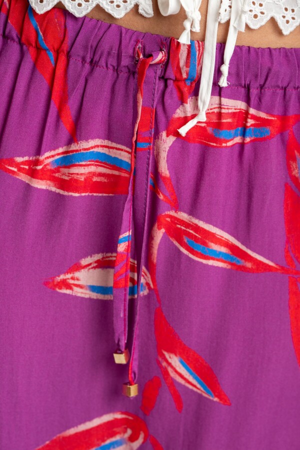 Falda Print Fucsia