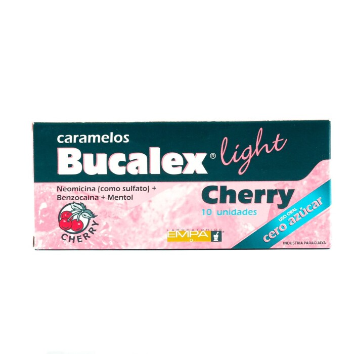 BUCALEX LIGHT CHERRY CJ X 10 CARAMELOS única