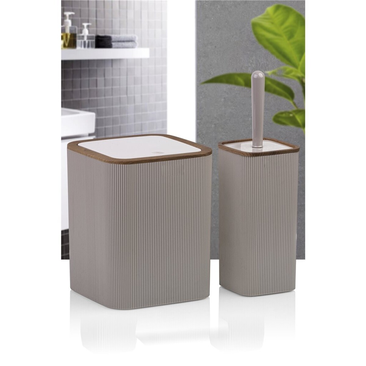 SET 2PCS BAÑO DIVA PP MARRON 