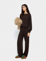 Pantalón De Punto Cintura Elástica marron