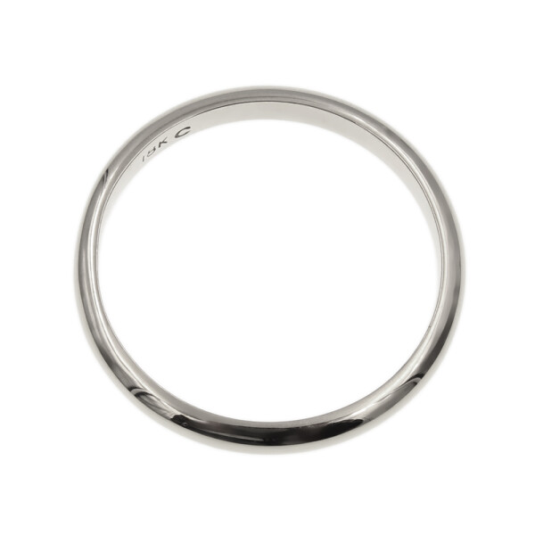 Par de alianzas clásicas en oro blanco 18k de 3mm y triple altura bombé Par de alianzas clásicas en oro blanco 18k de 3mm y triple altura bombé