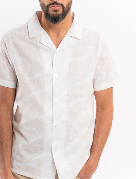 Camisa m/c rustica beige