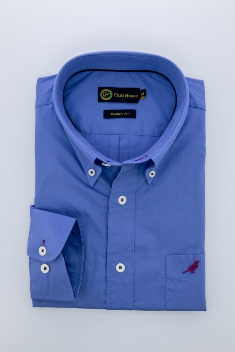 Camisa Poplin button down Blue