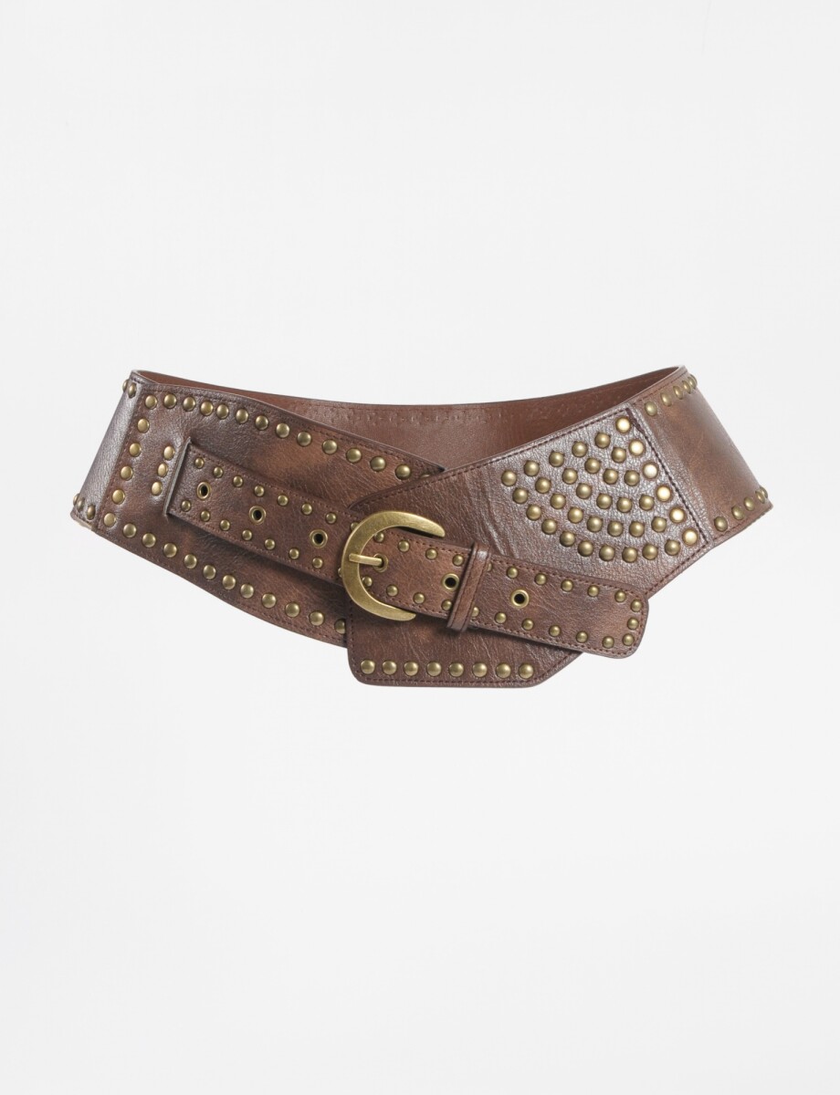 Cinturón faja tachas - marrón 