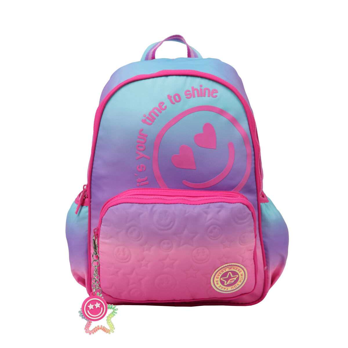 Mochila Infantil Footy Corazones - Fucsia - Rosa - Celeste 