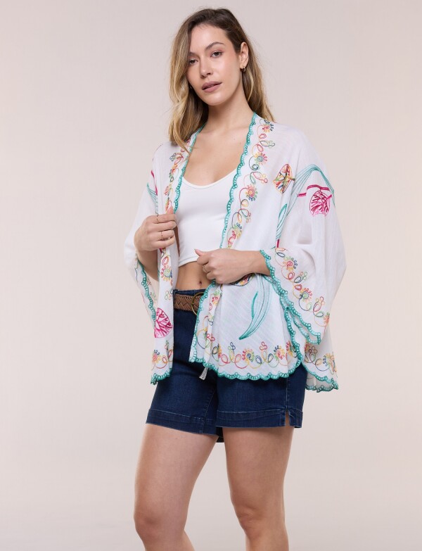Kimono Bordado BLANCO/MULTI
