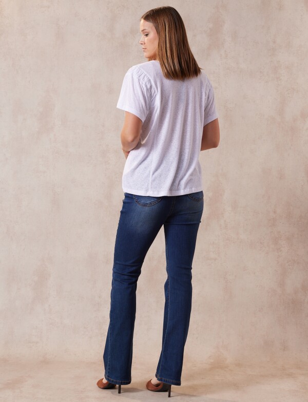 Remera Lino Frunce BLANCO