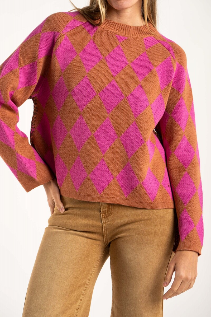 Sweater Rombos Fucsia