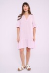 Vestido escote en V con volado Lila