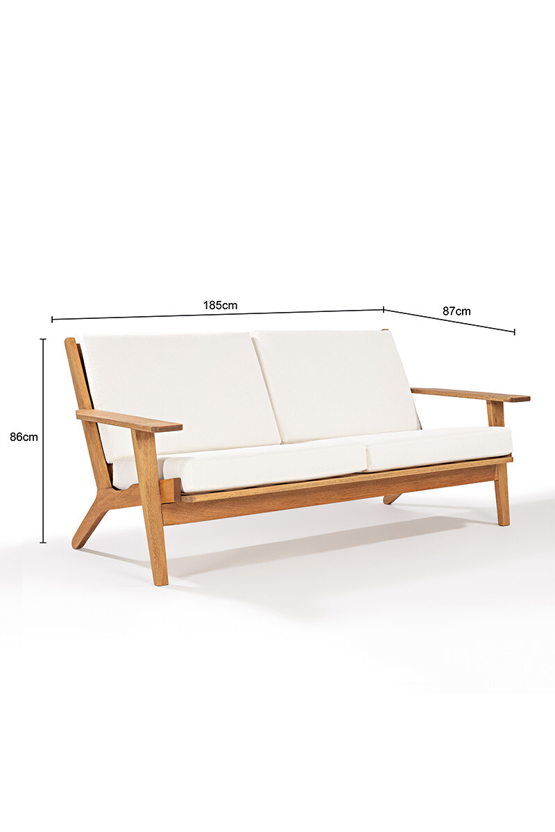 LOTUS SOFA SOFA LOTUS 3 LUGARES ACQUABLOCK CRUDO 185x87x86CM JATOBA