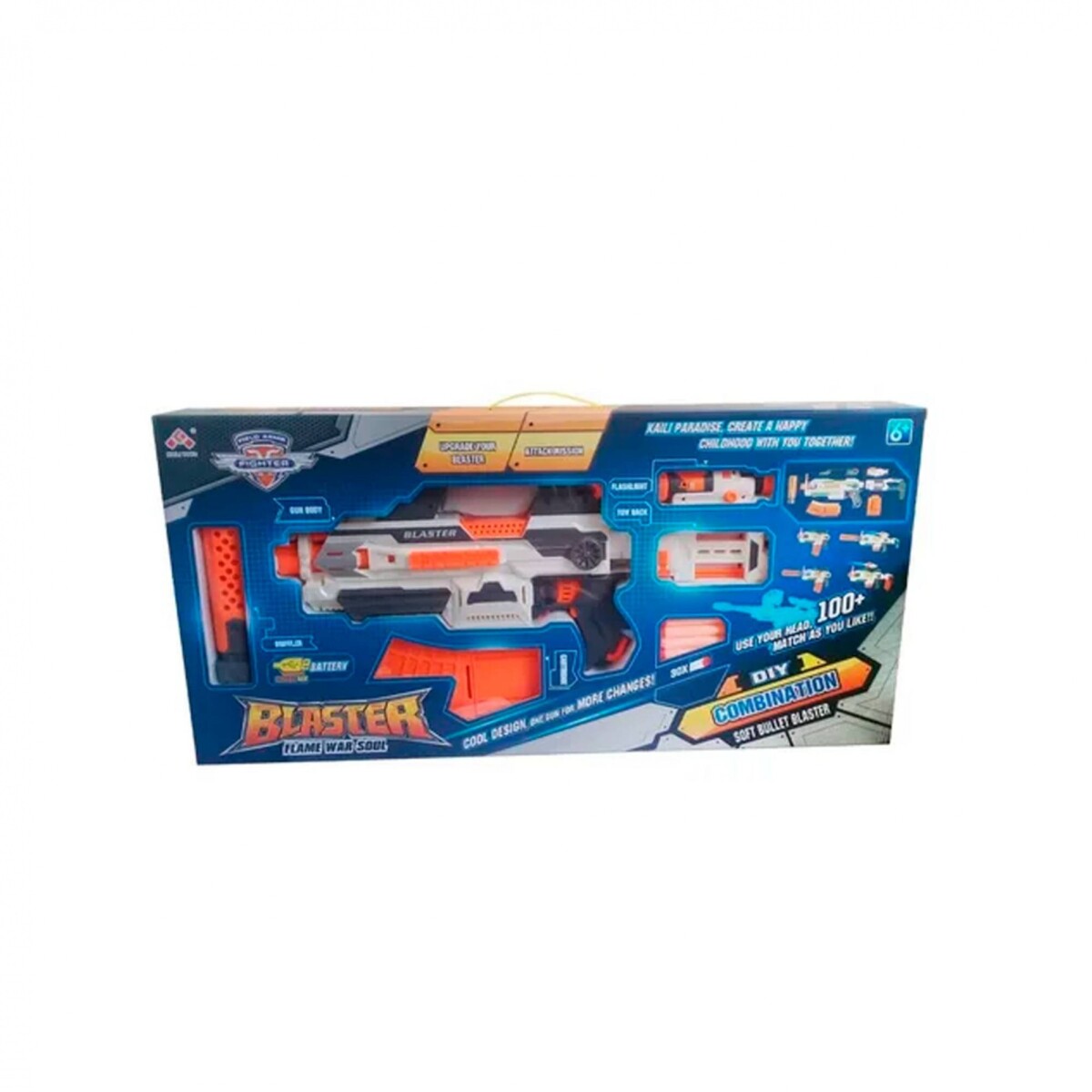 Pistola para Niños Blaster 40 piezas - Blanco/Naranja 