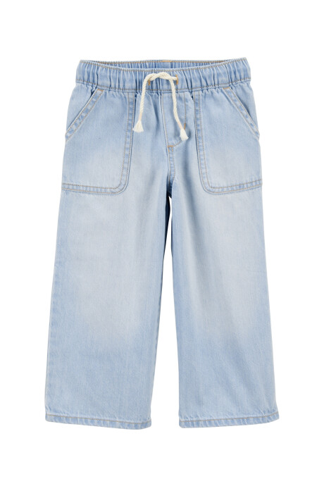 Pantalón jean con pierna ancha Sin color