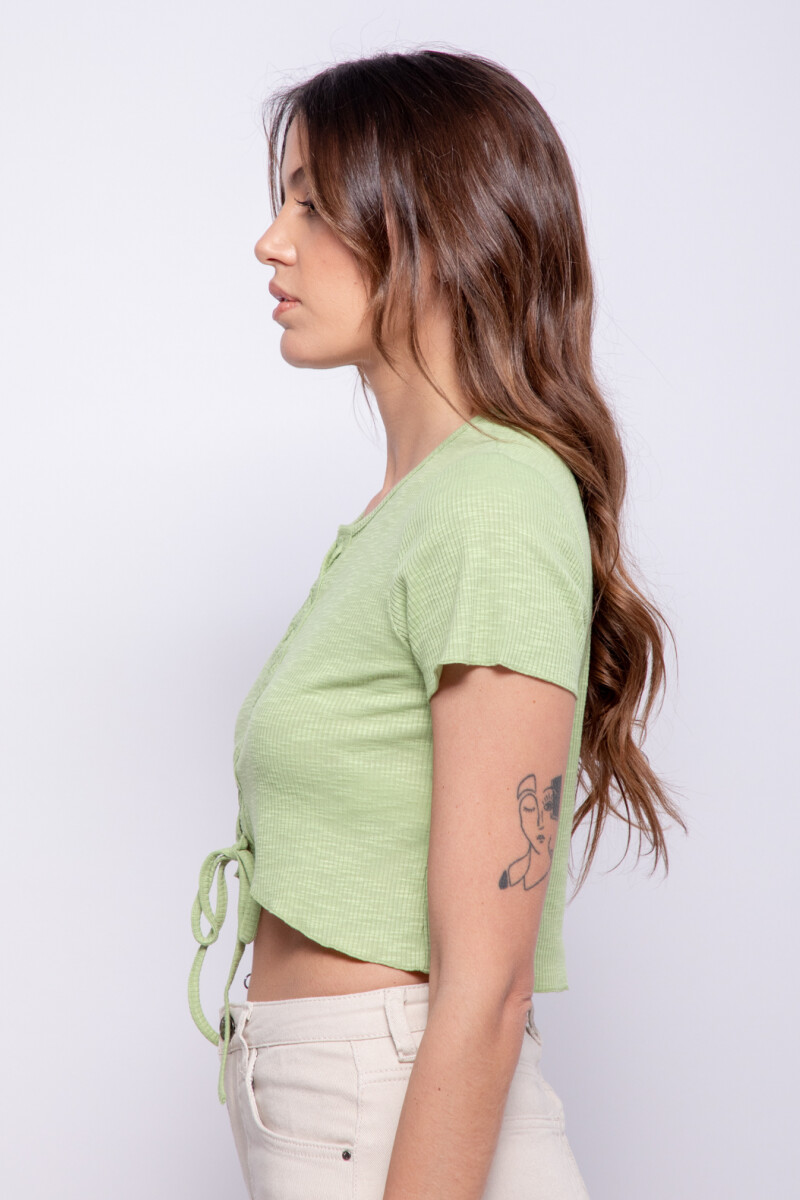 TOP TRENZA Verde Kiwi
