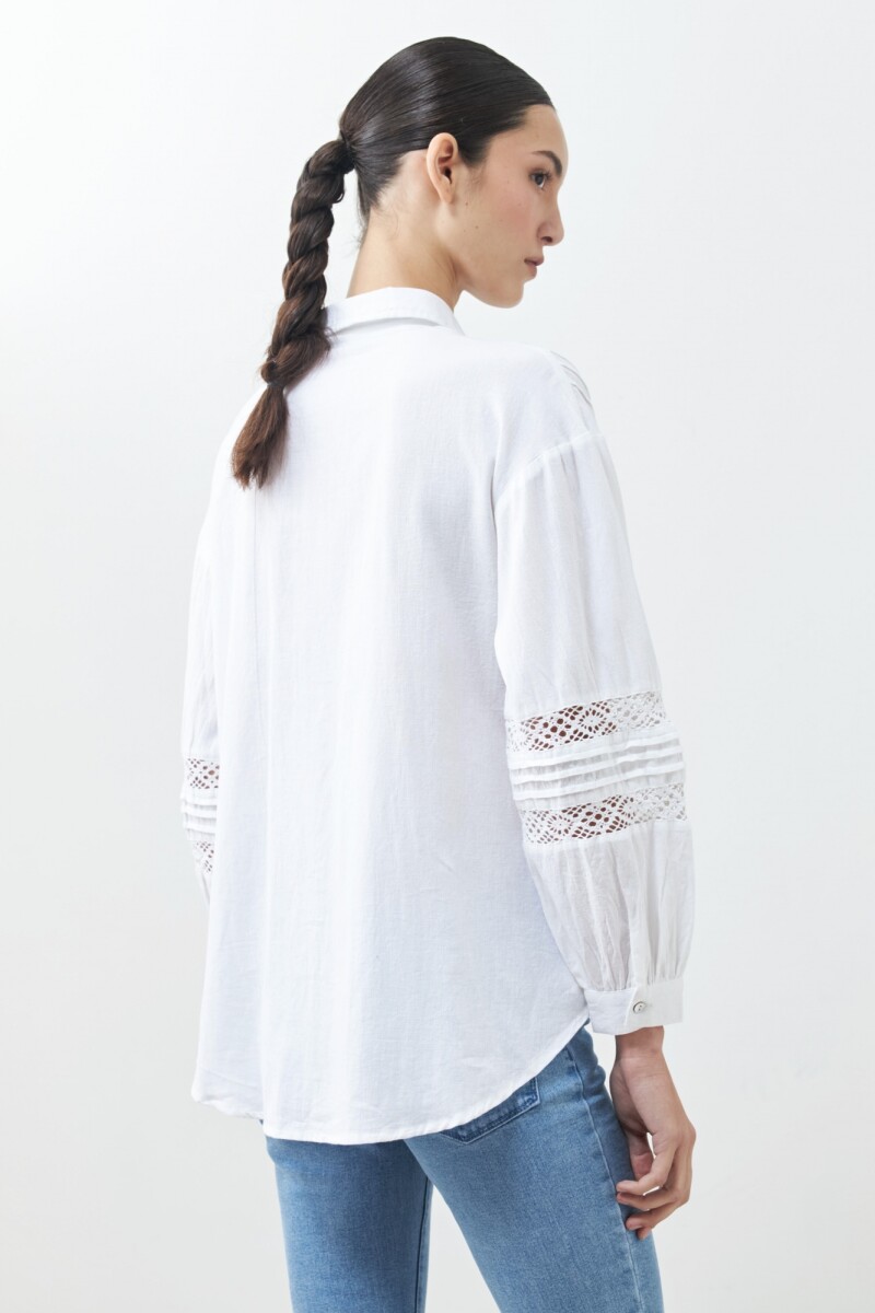 Camisa romántica blanco