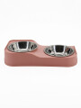 PLATO DOBLE CON PATAS ROSADO