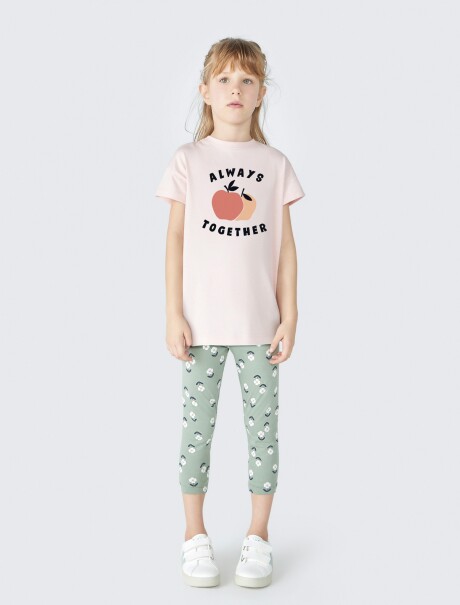 CONJUNTO DE NIÑA CON CALZA  ROSA