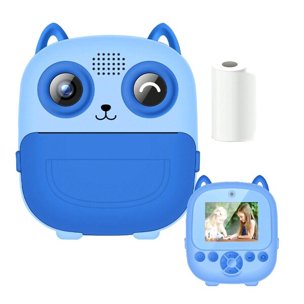 Camara De Fotos Buho Infantil Impresion Instantanea Polaroid Variante Color Azul