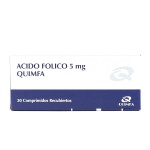 ACIDO FOLICO 5 MG. QUIMFA CJ X 30 COMP. única