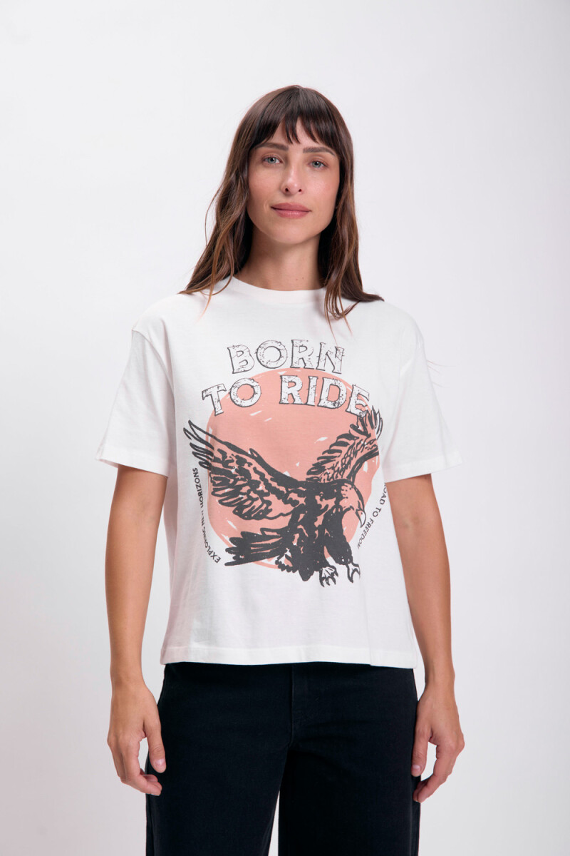 Remera estampa - Born Blanco 