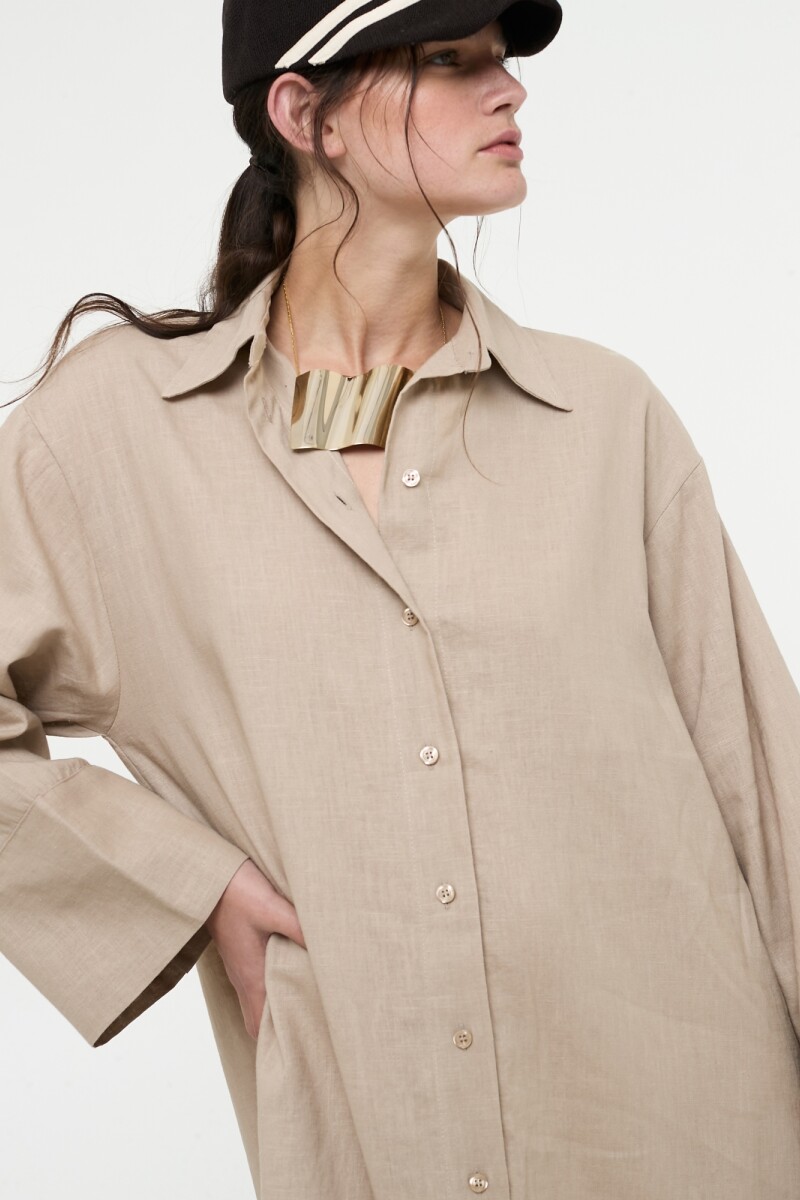 CAMISA OVERSIZED Camel