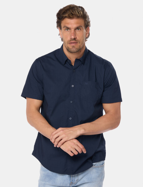 CAMISA LISA DE ALGODÓN Azul