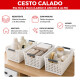 Set x3 Cesto calado angosto M 35 x 16,5 x 16 BLANCO
