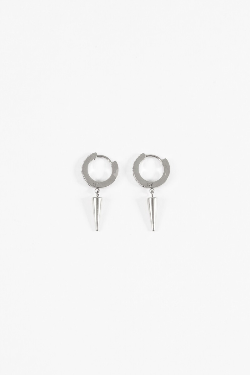 Aros strass dije cónico plateado