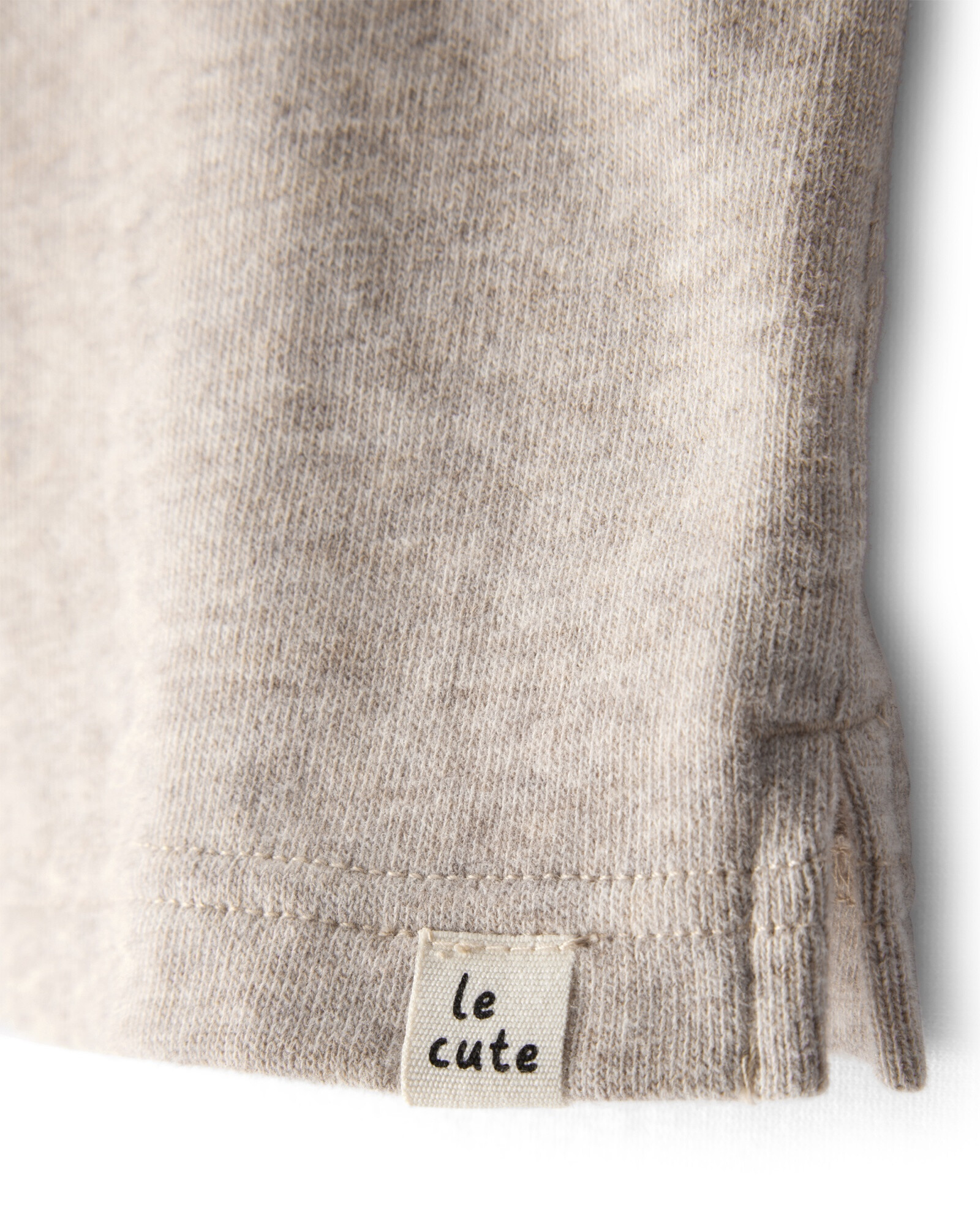 Remera henley de algodón con capucha, beige Sin color
