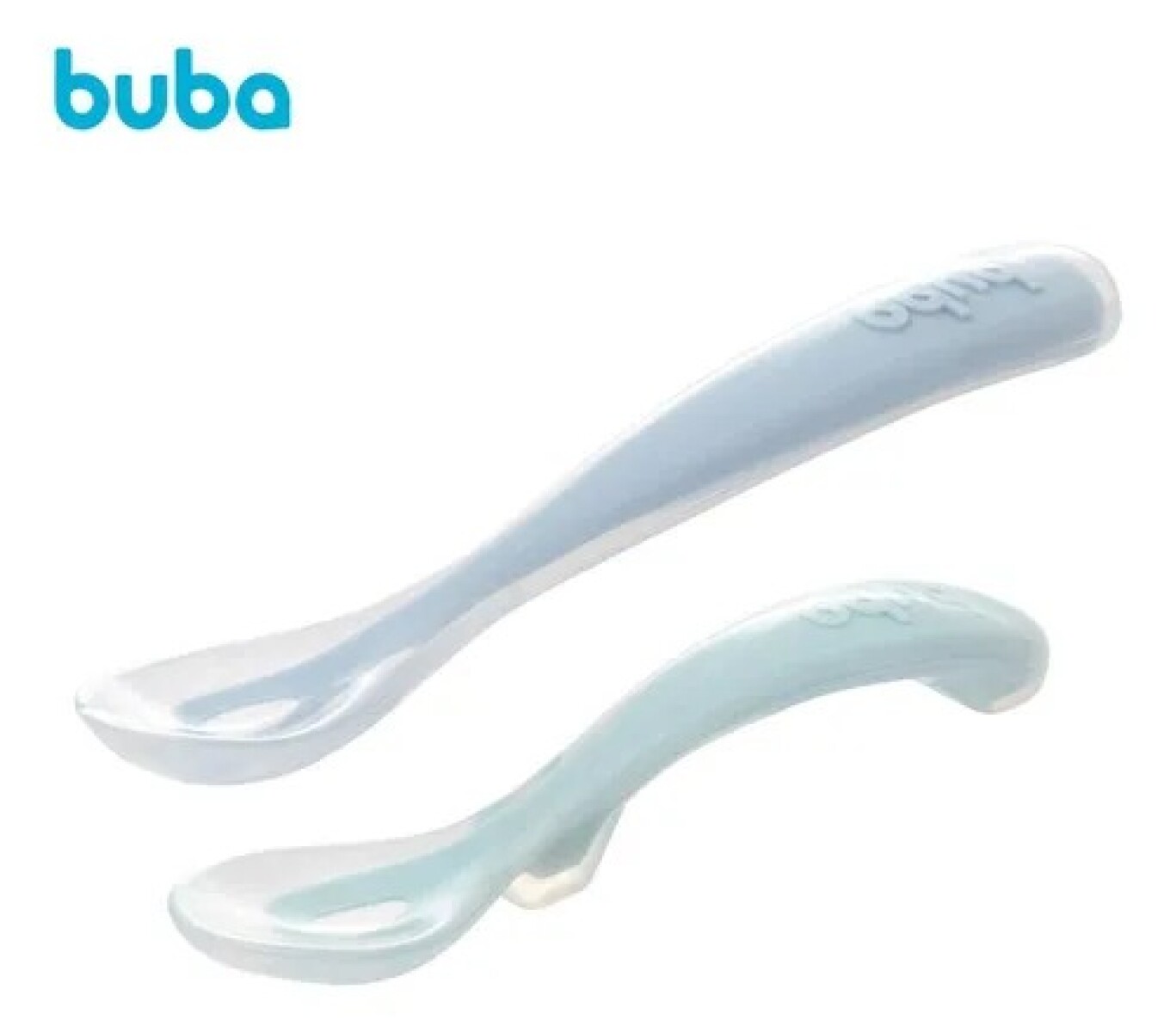 Set x2 cucharas silicona Fases 1 y 2 BUBA - celeste 