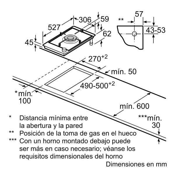 Anafe A Gas Bosch Pra3a6b70 ANAFE BOSCH A GAS PRA3A6B70