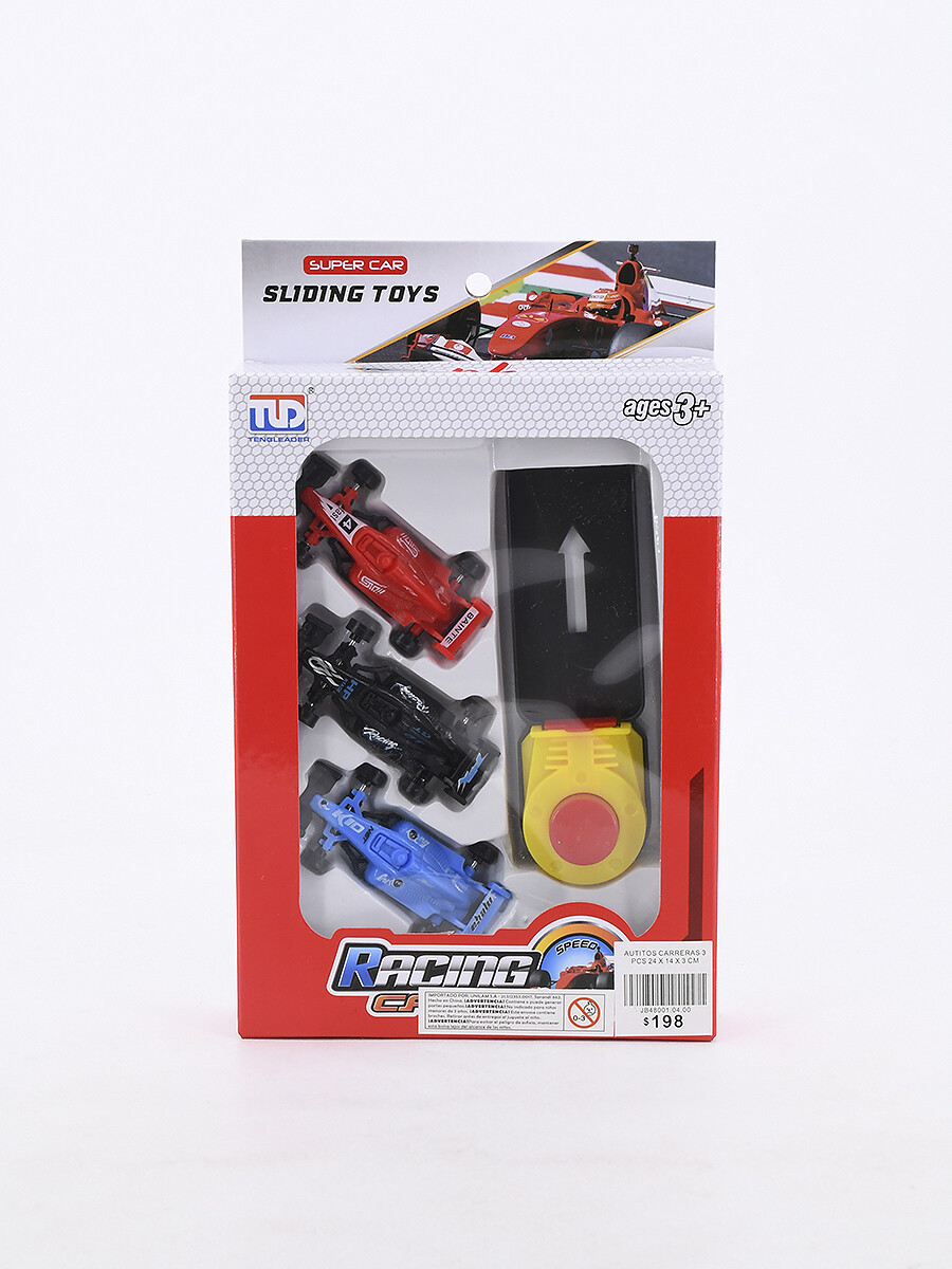 AUTITOS CARRERAS x 3 - ROJO 