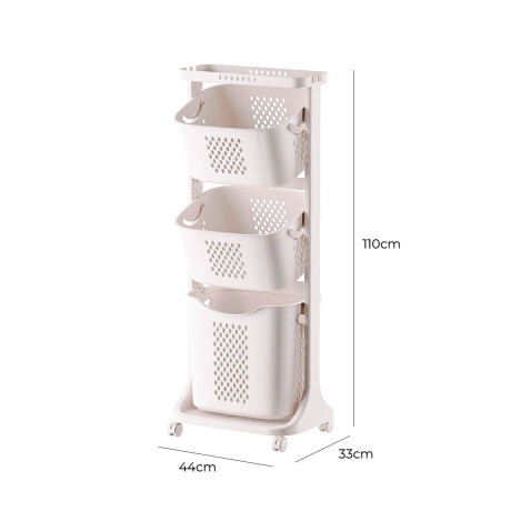 Carrito Organizador 3 Estantes Juguetes Ropa Baño Multi Blanco