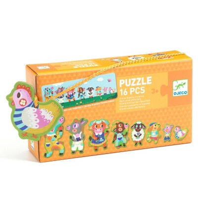 Puzzle Grandes y pequeños de la Granja 16 piezas Djeco Puzzle Grandes y pequeños de la Granja 16 piezas Djeco