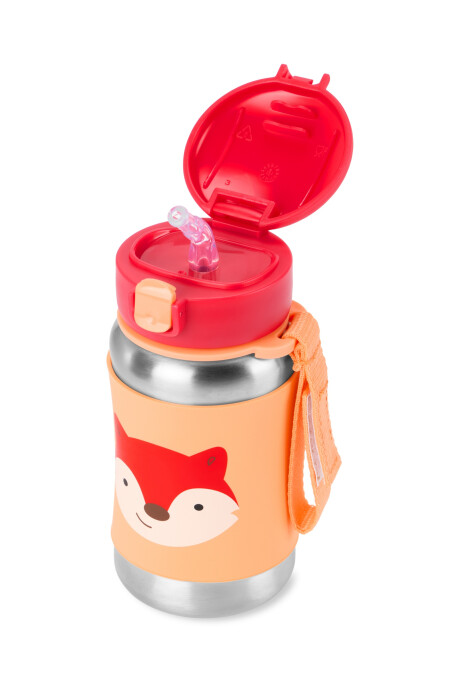Botella de acero inoxidable con sorbito, diseño zorro Botella de acero inoxidable con sorbito, diseño zorro