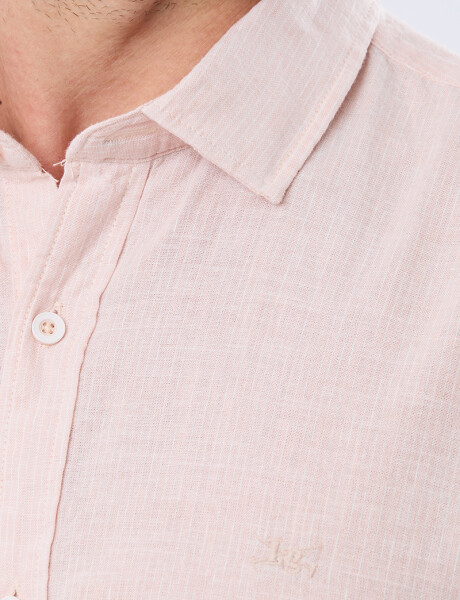 CAMISA DE LINO RAYADA Rosa