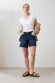 Short de jean con cinto jean medio