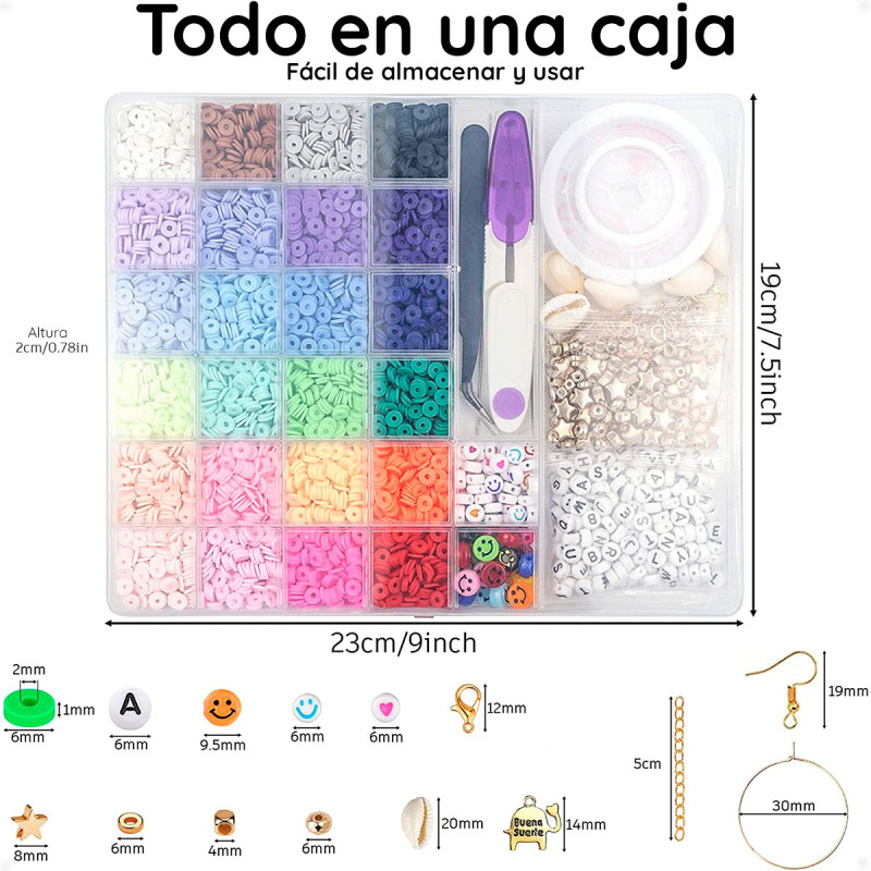 Juego de 6000 Cuentas de Arcilla Polimérica Para Hacer Pulseras Juego de 6000 Cuentas de Arcilla Polimérica Para Hacer Pulseras