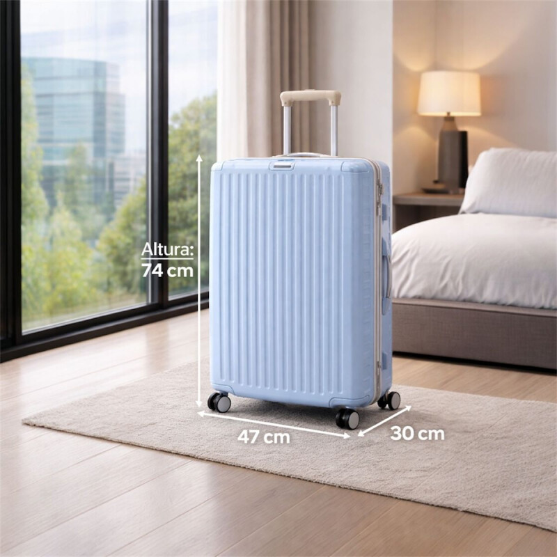 Valija Rígida de Policarbonato con Ruedas 28' Celeste