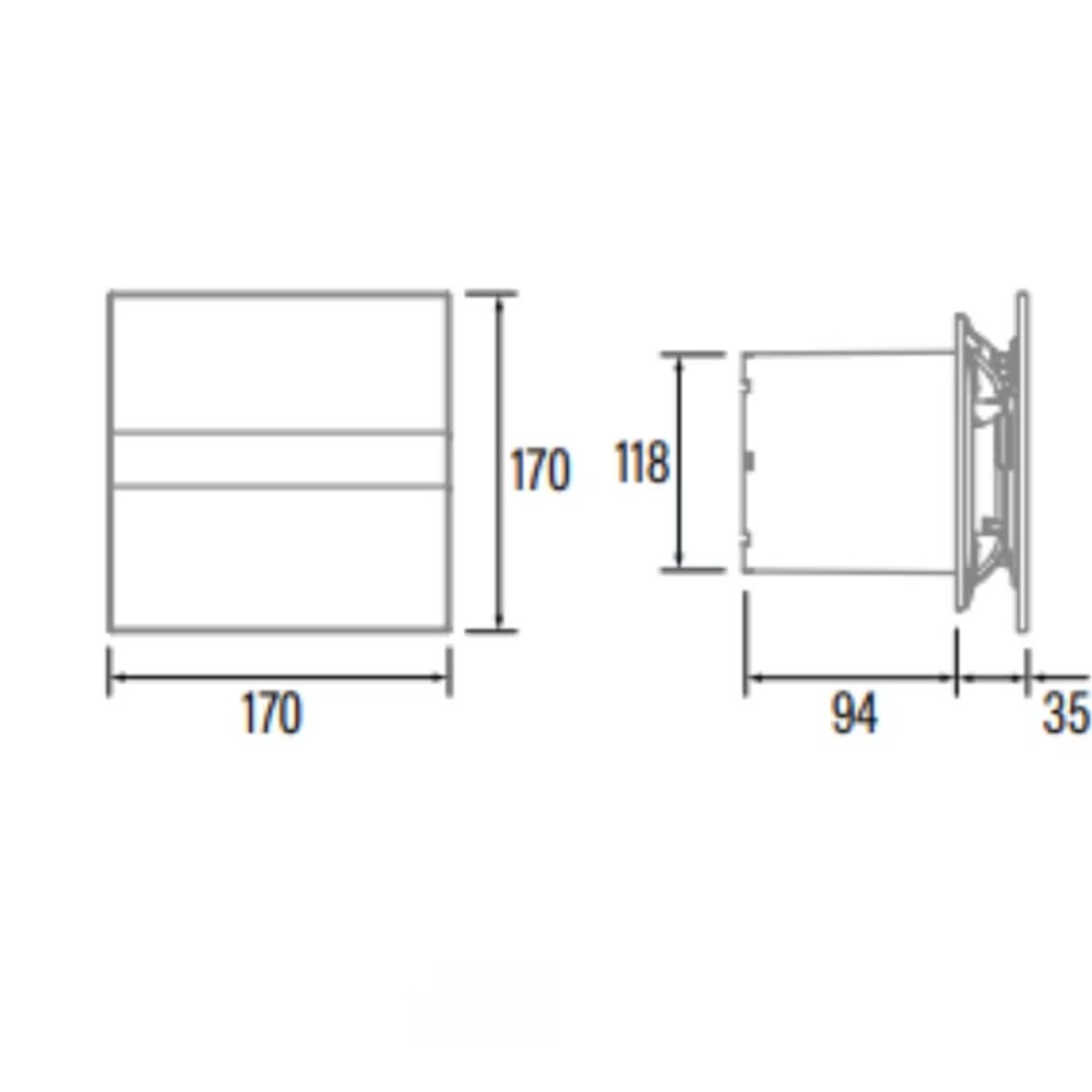 Extractor de baño E-120 G Std Black (120mm) Extractor De Baño E-120 G Std Black (120mm)