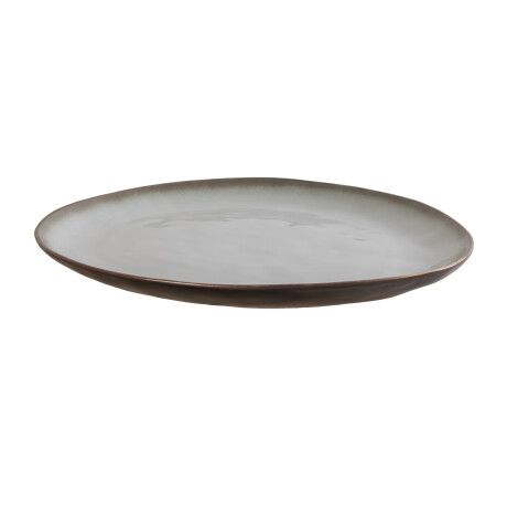 PLATO CERAMICA GRIS OVALADO 32CM TM