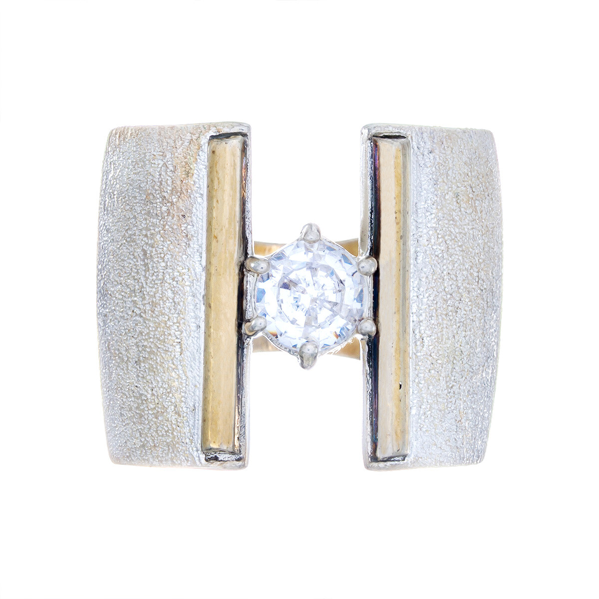 Anillo de plata 925 , Double y circonia. 