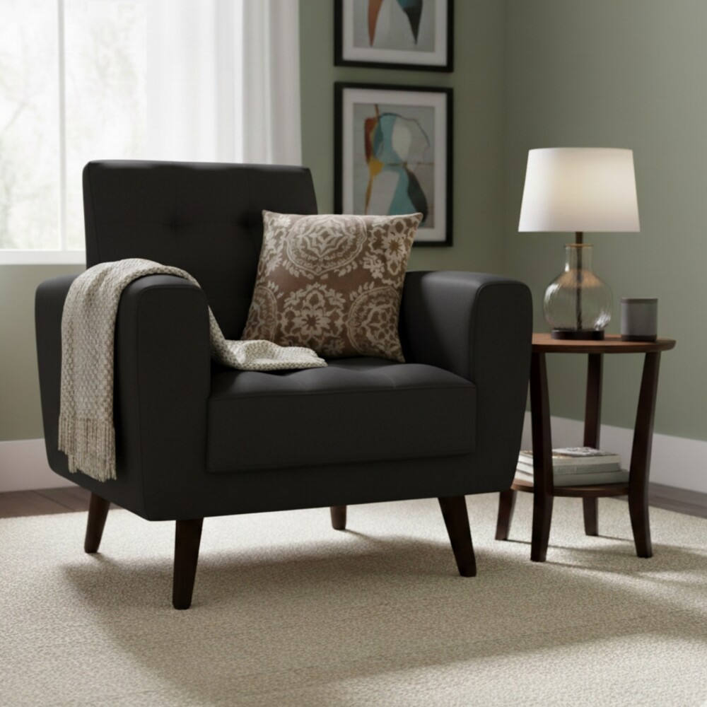 Butaca 1 Cuerpo - Eco-Cuero Livia Negro