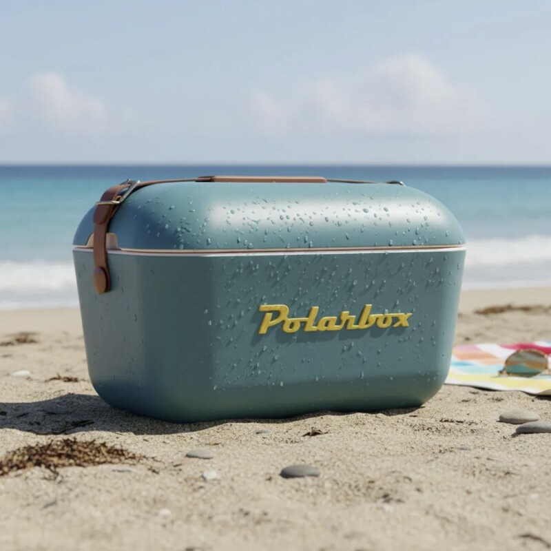 Conservadora Hielera Polarbox Vintage 20 litros Classic Azul Marino y Mostaza